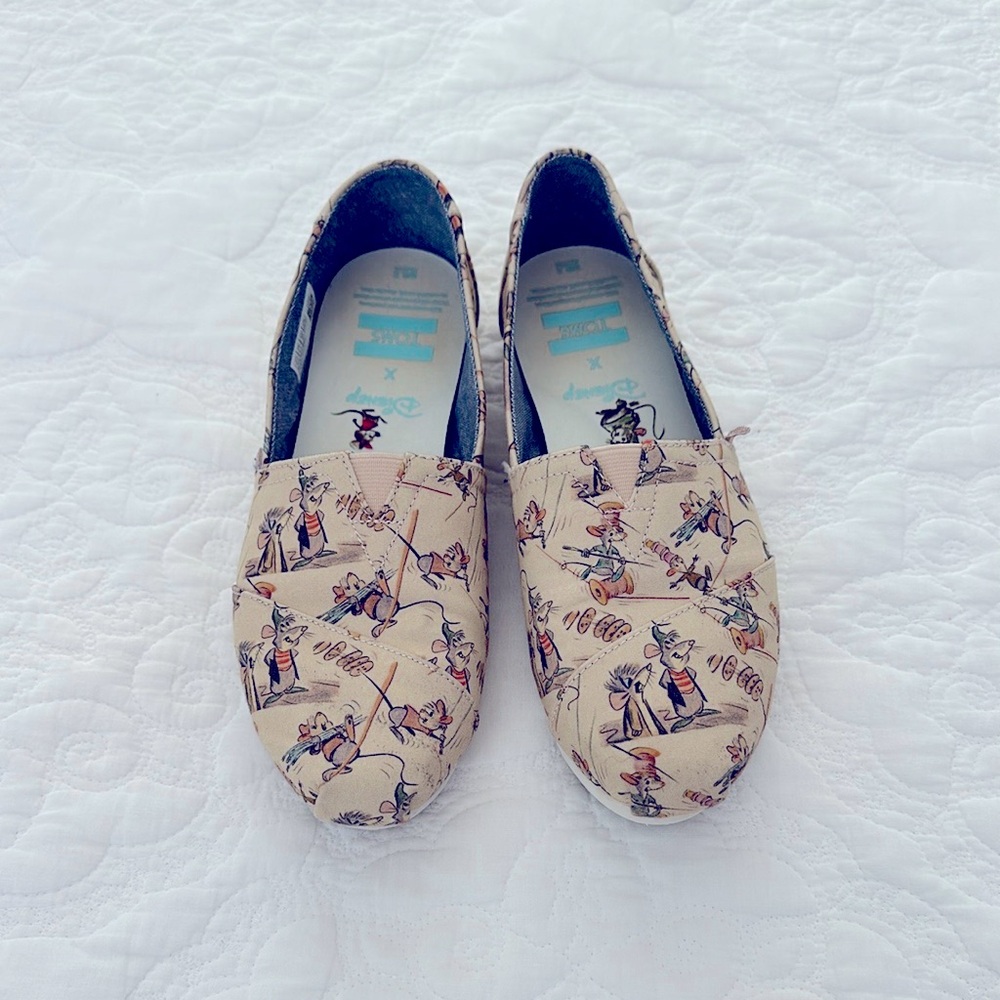 Disney X TOMS Cinderella Mice Slip On Shoes Women’s Size 8.5